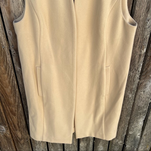 Chicos 2P 12 14 Petite Tan Duster Vest Long Cardigan Open Front Soft - Picture 3 of 5